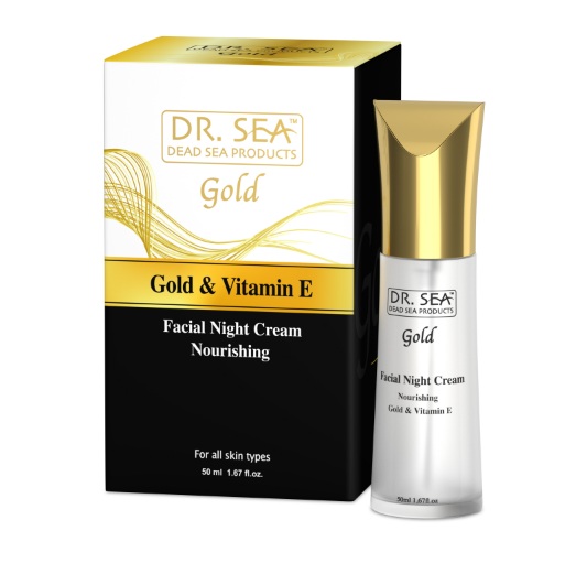 DR. SEA GOLD & VITAMIN E სახის ღამის კრემი ყველა ტიპის კანისთვის 50 მლ.
